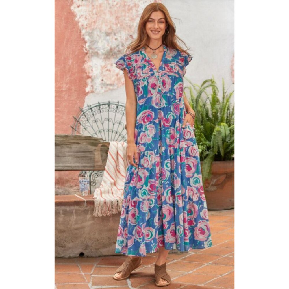 Sundance June Rose Maxi Dress NWT in Rose Print Small - Picture 1 of 11